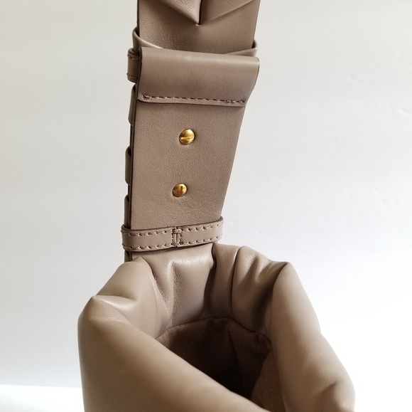 Stella McCartney Braided Puff Shoulder Bag Moss Tan Grey - Picture 10 of 16